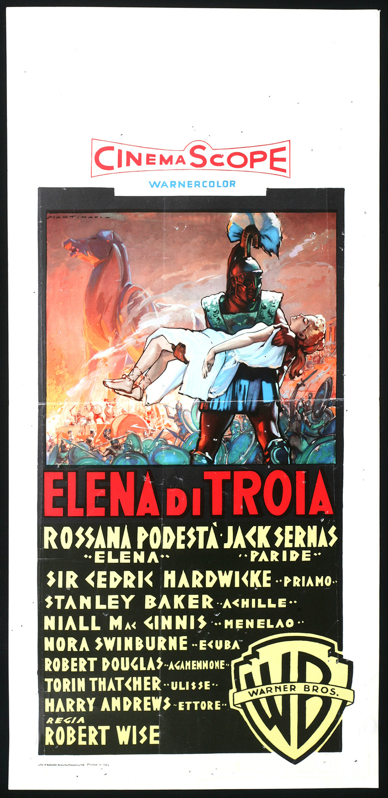 Locandina originale film Elena di Troia (1956) - Regia di Robert Wise