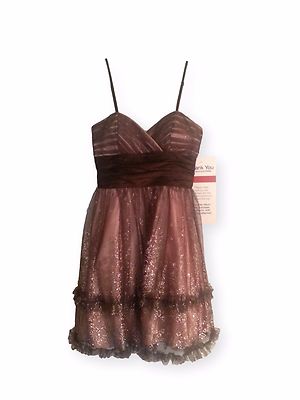 Formal Homecoming Prom dress dusty rose mauve pink with glitter and brown accent | eBay Formal Homecoming Prom dress dusty rose mauve pink with glitter and brown accent | eBay