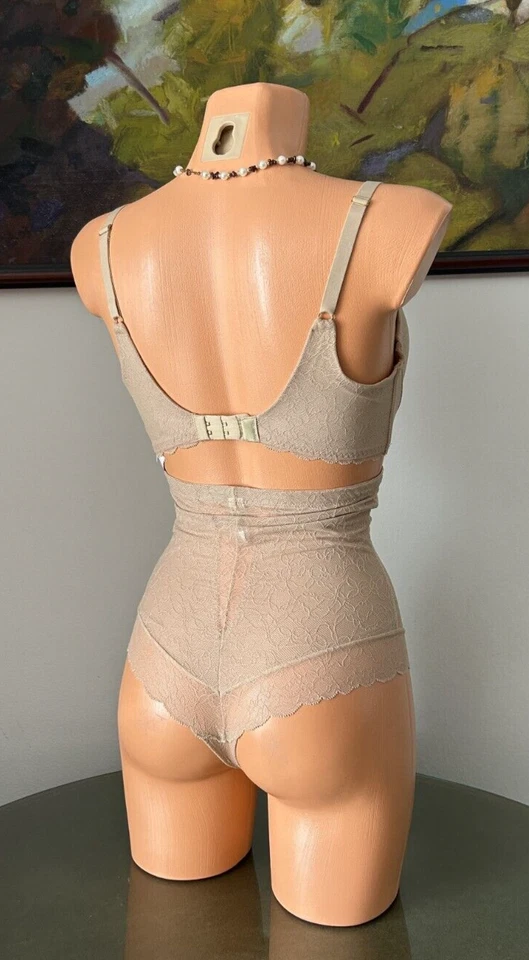 Nuevo con etiquetas Sujetador Donna Karan Demi / Tanga modelador cintura alta, talla 34D / S Foto 2 de 2