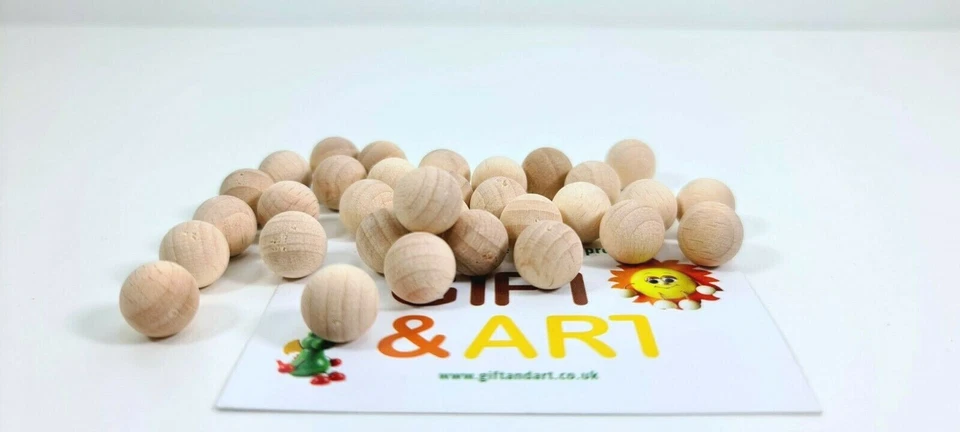 Plain Natural Wooden Craft Balls Beads WITH NO HOLE SIZE 6mm - 55mm. DIY - Image 2 of 4