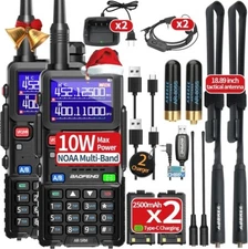 Digital Handheld Radio Scanner Fire Police 2 Way Transceiver Dual 2 PACK NEW
