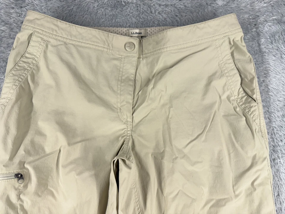 Pantalones Ll Bean Mujer 12 Beige Pierna Recta Mezcla Nailon Caminata Campamento Carga Caminata 32x31 Foto 4 de 4