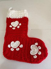 Christmas Stocking Pawprint Design Pet Dog Puppy Cat Kitty