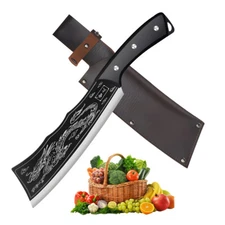 Asian Kitchen Knife Butcher Chef Damascus Cleaver Chopping Meat Stainless Steel