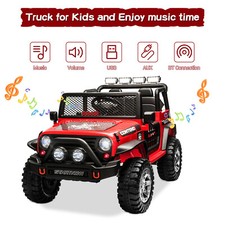 12V Battery Electric Kids Ride On Car Toy Jeep USB Bluetooth W/ Remote Control