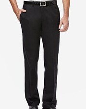  70 Haggar Men's Black Straight-Fit Flat Front Khaki Dress Pants Size 40W 30L