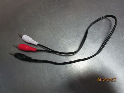 (1)3.5mm Male to 2RCA Male Cable Adapter Y Splitter Stereo 1/8 AUX to 2RCA Cord