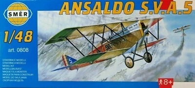 SMER ANSALDO S.V.A.5, WW I, Italien, Doppeldecker, Bausatz 1:48, 0808, OVP, NEU