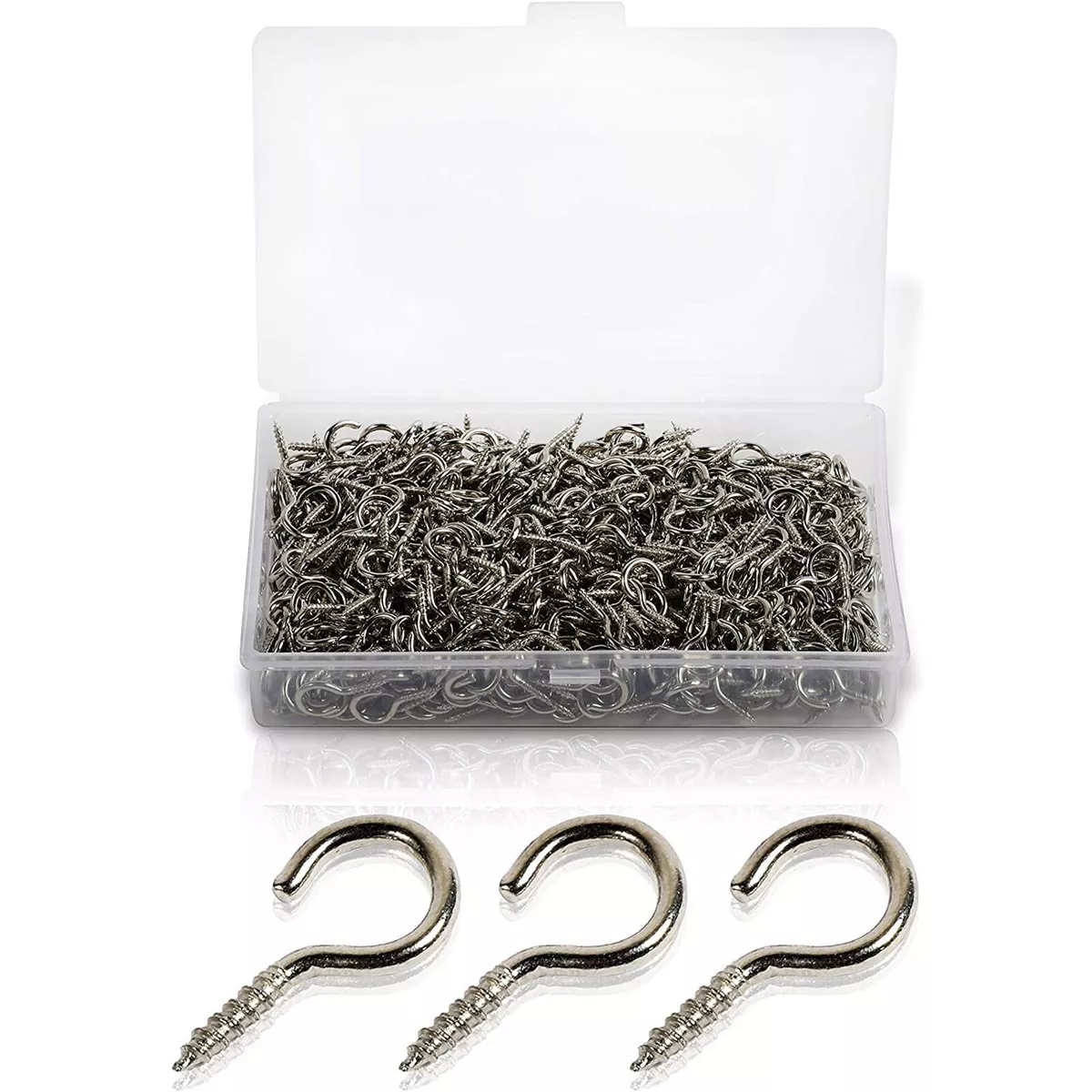 Silver Eyelet Screws, Mini Eye Hooks (10 x 20 mm, 500 Pack)