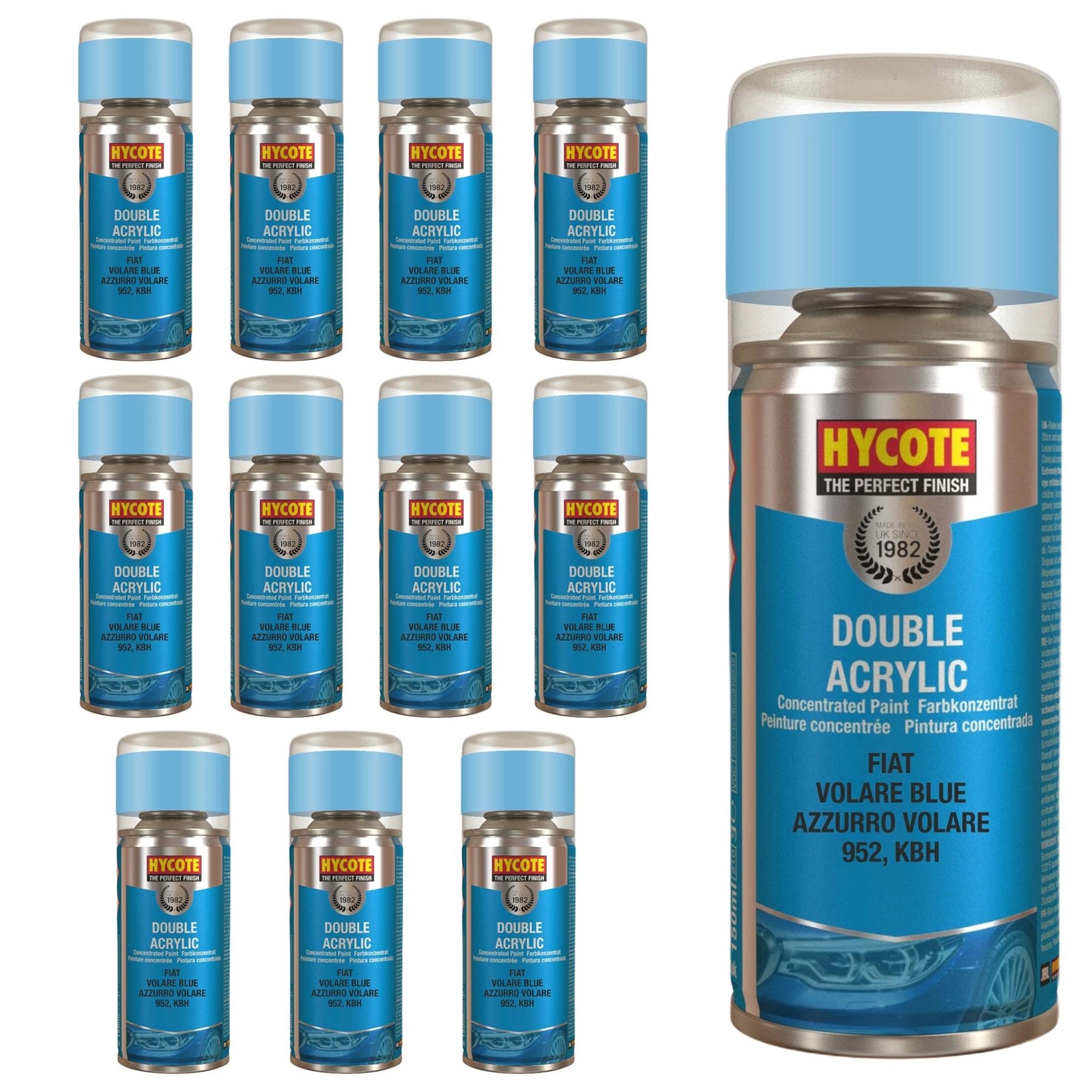 Hycote Colour Spray Paint XDFT726 Fiat Volare Blue 150ml x12