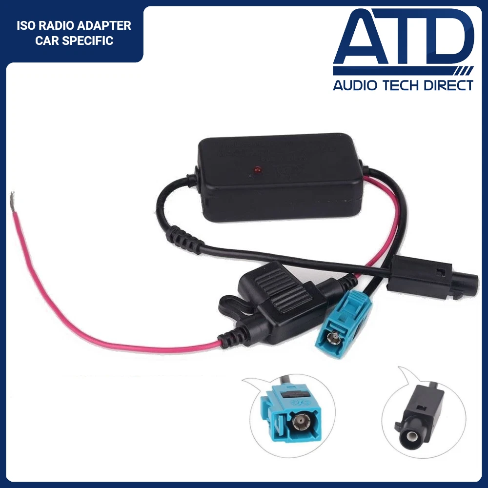 Aerial Adaptor For VW EOS Caddy Golf Single Fakra Amplified Radio Signal Booster