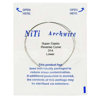 AZDENT Nitinol Reverse Curve Arch Wire – Rectangular, Normal/True Form For Orthodontics