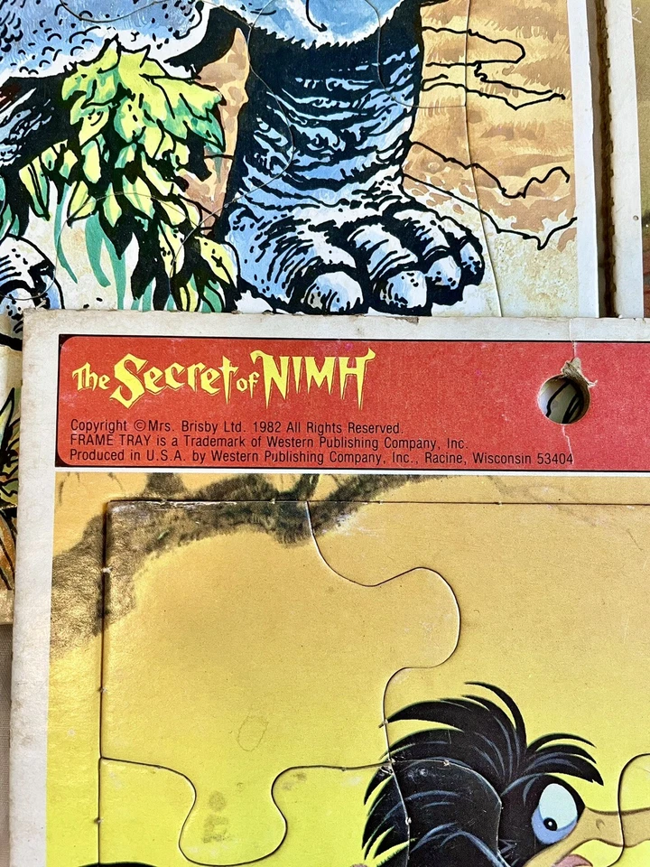 Paquete de 3 rompecabezas Whitman - Secret of Nimh & Dinos. Usado, completo, vintage. 1982 Foto 3 de 4