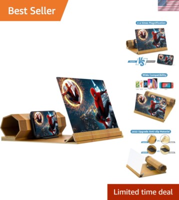 Portable 3D Screen Amplifier - 16'' Foldable Phone Stand for Gaming & Videos