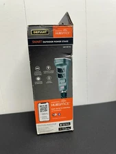 Smart Outdoor 4 ft. 6-Outlet Power Stake Timer Powered by Hubspace