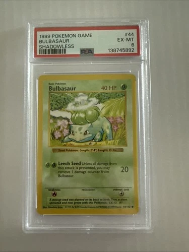Pokemon TCG Shadowless Bulbasaur Base Set 44/102 PSA 6