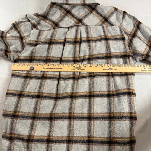 Simply Southern Shirt Jacket Mens M Gray Plaid Sherpa Lined Flannel Button Up image 5