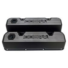 Ford 351 Cleveland Cobra Valve Covers - Die-cast Aluminum - Black - Ansen Usa Ford 351 Cleveland Cobra Valve Covers - Die-cast Aluminum - Black - Ansen Usa