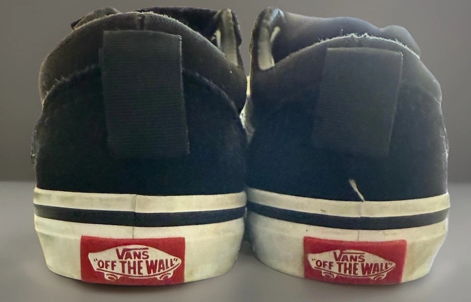 Vans Zapatos Niño Pequeño Talla 6 Negro Blanco Old Skool V Parte Superior Baja Skate Niños Foto 3 de 4