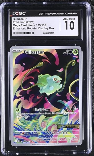 Bulbasaur 133/132 CGC 10 Gem Mint 2025 Stamped Promo Box Mega Evolution Pokemon