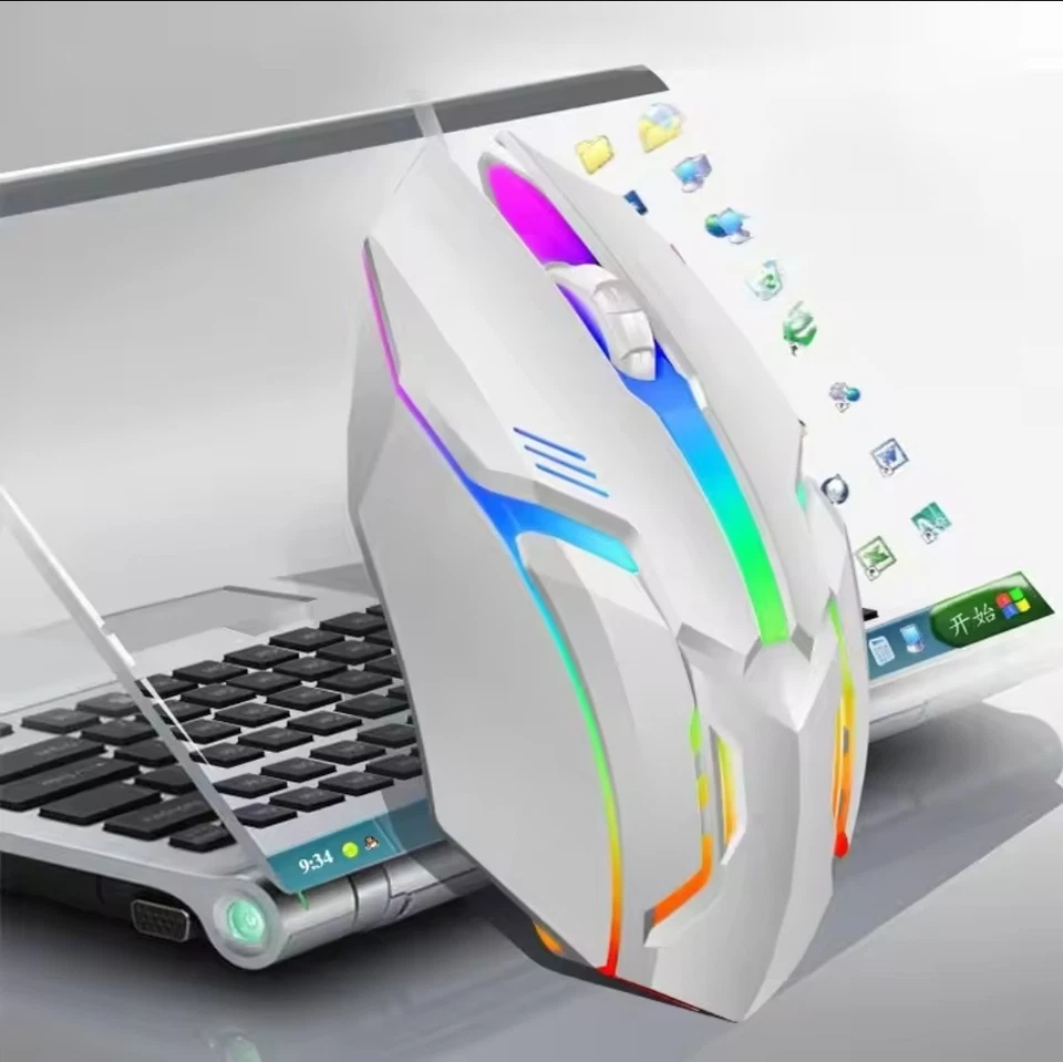 🔥RGB Gaming Mouse LED Optical USB Wired Mouse for Desktop PC Laptop 1200 DPI - Image 3 of 4