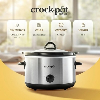 Crock-Pot クロックポット (SCR450-HX) Amazon.com: Crock-Pot 4.5 Quart Round Portable Slow Cooker and