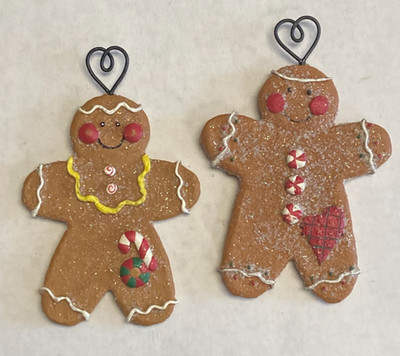Gingerbread Couple Christmas Tree Ornaments Lot #2