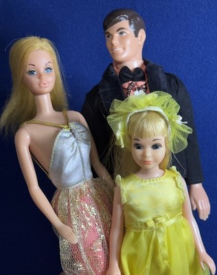 Mattel Barbie Gesicht Steffie, Skipper und Ken Party Time 70er Jahre