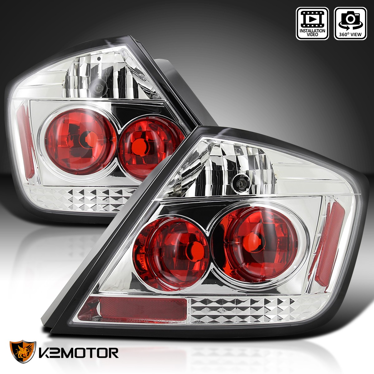 2004-2010 Scion tC Clear Tail Lights Brake Reverse Lamps Left+