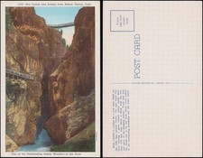 Unused, Box Canyon and bridge from below, Ouray CO, linen