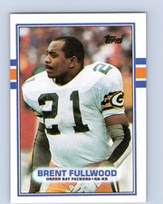 1989 Topps #372 Brent Fullwood Green Bay Packers Rookie Football Card RC. rookie card picture