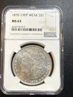 1878 7/8TF Weak Morgan Silver $1 NGC MS 63 7783