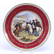 Plate, Austria, Napoleon Crown Mark, Scene Featuring "Combat De Heil'sberg"