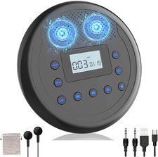 Rechargeable Portable CD Player with Built-in Speakers, CD Player for Car and...