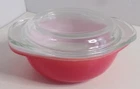 Vintage PYREX Flamingo Pink 8 oz Mini Round Casserole 080 with Glass Lid 980-C