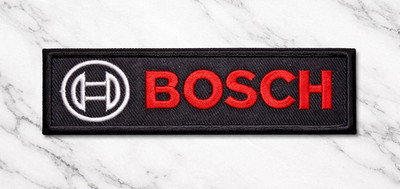 BOSCH TOOLS LOGO EMBROIDERED IRON ON PATCH 4''X1.5'' FREE SHIPPING & TRACKING