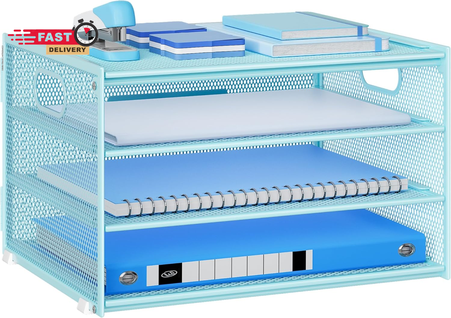 Lavatino 3-Tier Letter Tray Desk Organizer, Mesh Metal Paper File Tray Organizer