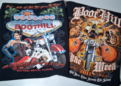 Boothill Saloon Daytona Bike Week Shirt Pair XL Biker Motorcycle Skull Guitar