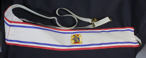 Vtg K of C Knights of Columbus Sash Band Ceremony Red White Blue Embroider Patch