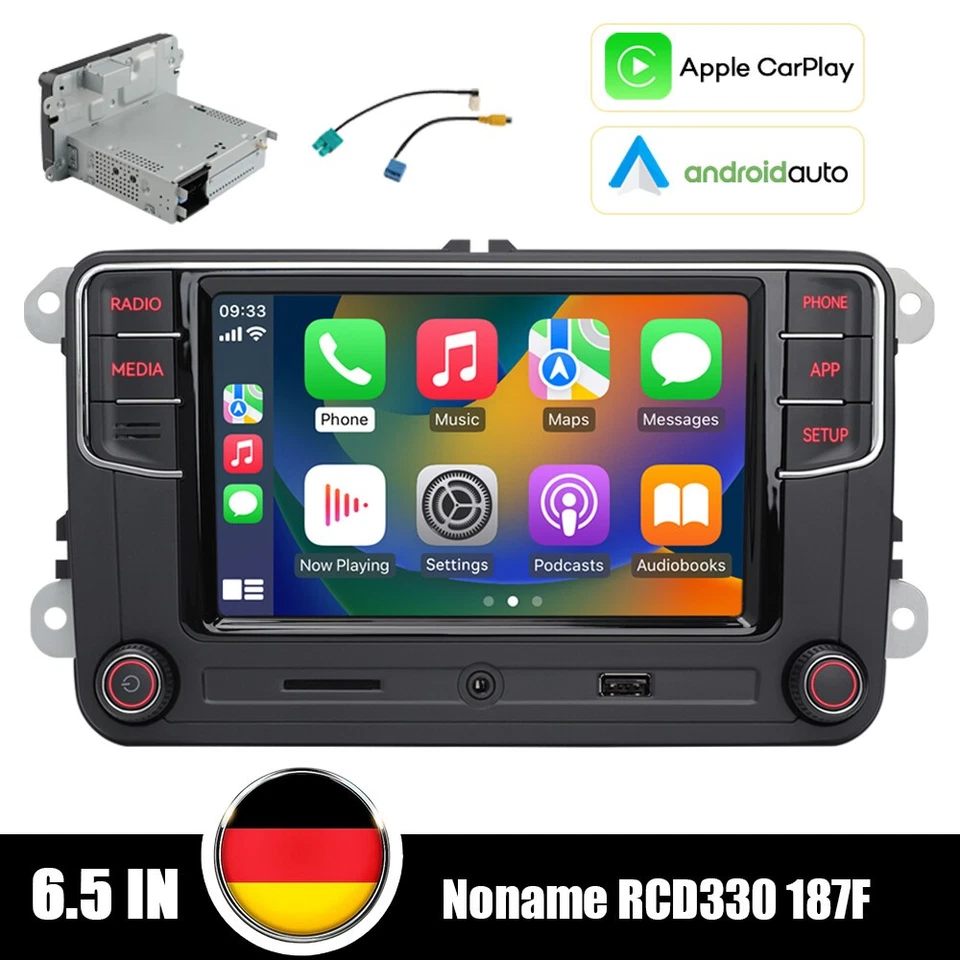 NONAME Android Auto RCD330 187F Carplay Autoradio Headunit für PQ VW Passat Golf - Bild 1 von 4