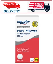 Equate Regular Strength Pain Reliever Acetaminophen Tablets, 325mg 100 Count