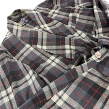 Vintage Pendleton Wool Robe Mens Medium Gray Plaid Shawl Collar Belted USA
