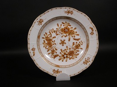 HEREND PORZELLAN*SUPPENTELLER*TELLER*APPONYI ORANGE*GOLDRAND*