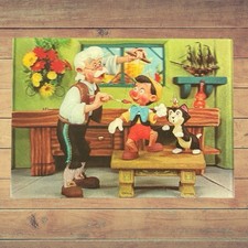 1966 Disney Pinocchio 3D Lenticular Postcard &ndash; WDP Japan &ndash; Vintage