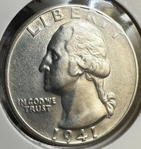 1941-D Denver Mint 90% Silver Washington Quarter UNC Low Mintage 25C Sharp