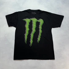 Monster Energy T-Shirt Men's Medium Black Motocross Grunge Racing Y2K