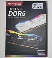 Team Group T-Force Delta RGB DDR5 16GB RAM Kit (2x8) White, 6000MHz CL38