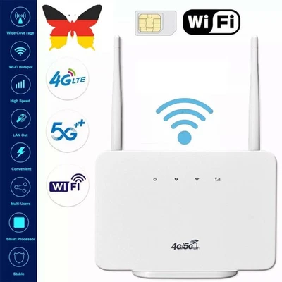 MARKENLOS CPE106-E WLAN Router 4G/5G LTE Wireless WiFi 300Mbps CPE Router SIM Kartensteck