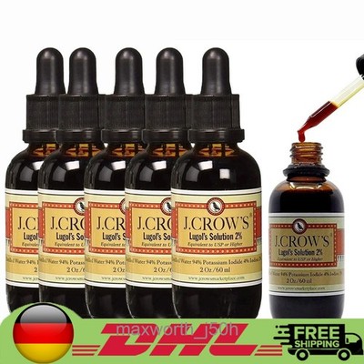 1~5PCS J.Crow'S Lugol'S Solution of Iodine 2% 2 Oz/60ml Liquid Supplements