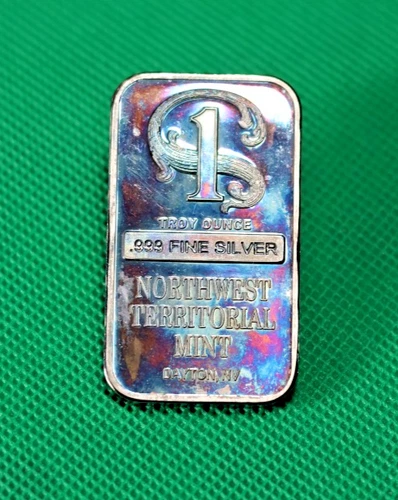 1 Northwest Territorial Mint Silver Bar Nice Aging Vintage Bullion Collectors